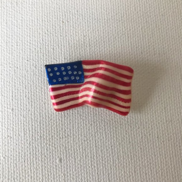 American Flag Pin Brooch Handmade Retro Patriotic - Picture 3 of 9